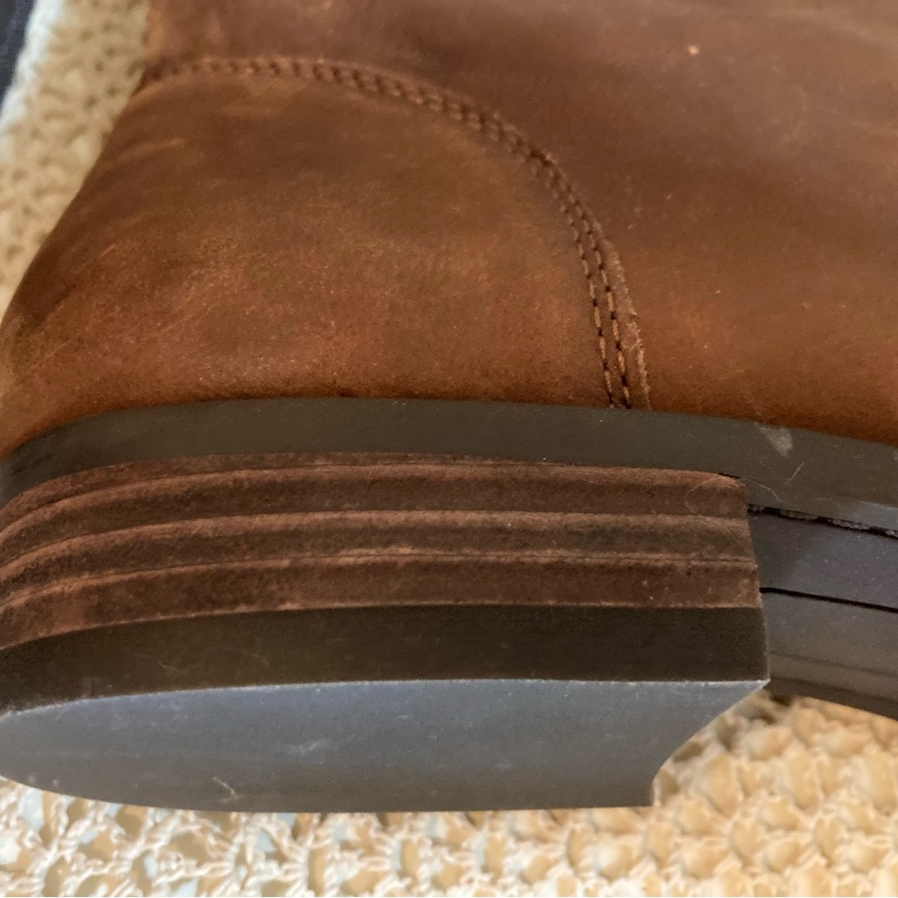 Brown Leather Boots NEW Leather Pull on Ankle Booties NWOT Size 10 - Picture 6 of 14